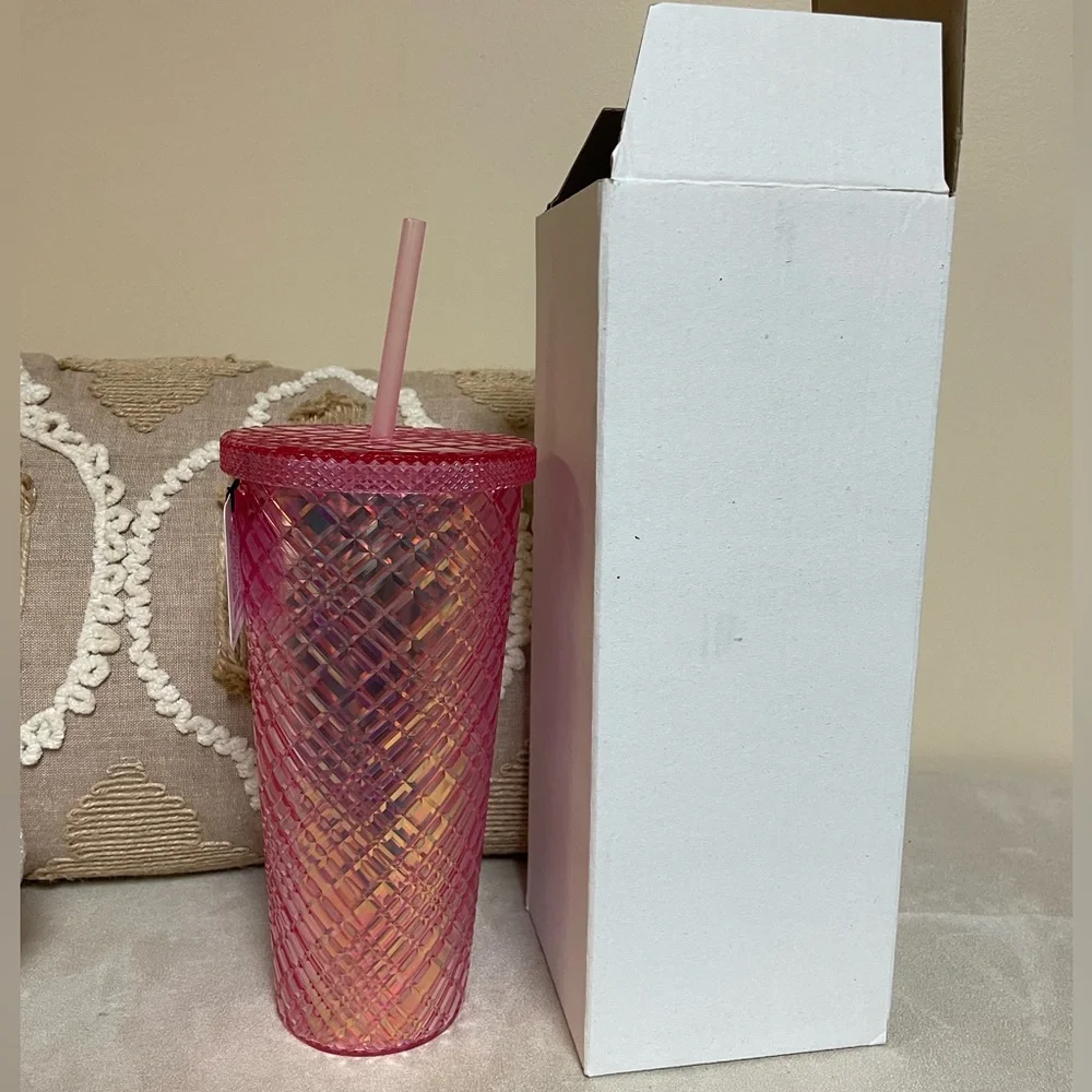 Blush Pink Diamond Cut Tumbler/Cup - Picture 3 of 4